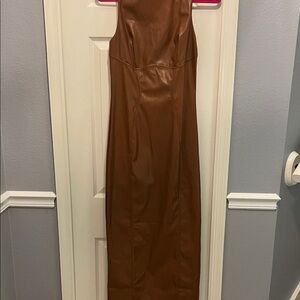 Chic Strapless Brown Dress